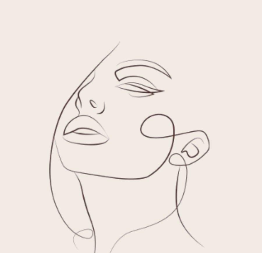 Feminity Code – Linienillustration eines Frauengesichts